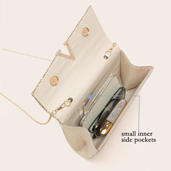 Glitter Evening Clutch Purse Sparkly Shiny Handbag Ladies Wedding :] - Picture 2 of 8